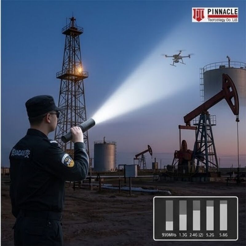 500m di autonomia IP65 impermeabile 1kg luce di torcia leggera anti-drone jammer portabile tattica difesa UAS