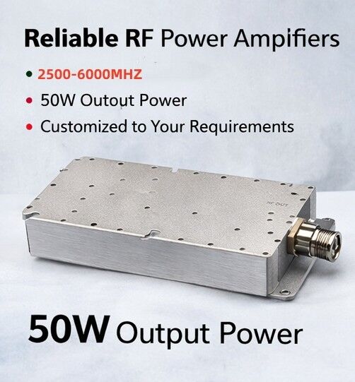 Modulo di amplificatore ad alta potenza da 50 W a 8 ‰ 10 GHz Amplificatore di potenza RF ad alta efficienza per applicazioni a banda X
