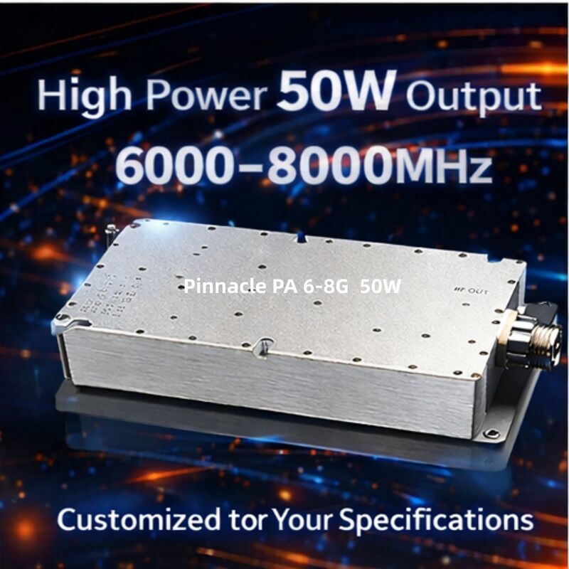Modulo di amplificatore ad alta potenza da 50 W a 8 ‰ 10 GHz Amplificatore di potenza RF ad alta efficienza per applicazioni a banda X